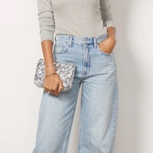 Pistola Light Blue Flare Jeans, 26, color Glitz (small gems that sparkle on Jean